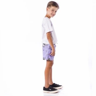 Short Infantil Praia Masculino Lavanda Não Aguenta Bebe Leite 