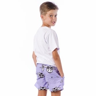 Short Infantil Praia Masculino Lavanda Não Aguenta Bebe Leite 