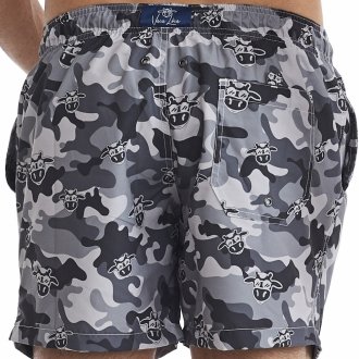 Short Masculino Praia Preto Camuflado 